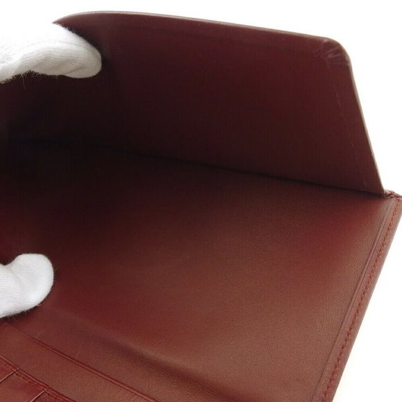 Cartier long pills masteline Bordeaux leather Auth used L3582 - Picture 6 of 8